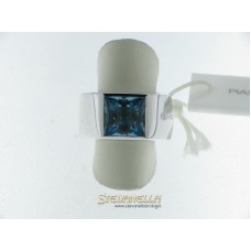 PIANEGONDA anello argento e topazio azzurro carrè referenza AA010534 mis.14 new